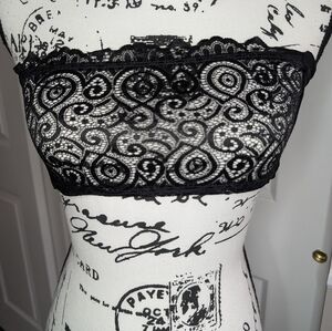 Free People Lace Bandeau Bralette in Black